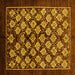 Square Oriental Yellow Industrial Rug, urb3176yw