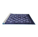 Sideview of Machine Washable Oriental Blue Industrial Rug, wshurb3176blu