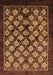 Machine Washable Oriental Brown Industrial Rug, wshurb3176brn