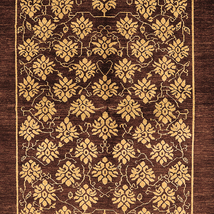 Machine Washable Oriental Brown Industrial Rug, wshurb3176brn
