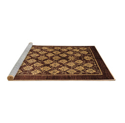 Sideview of Machine Washable Oriental Brown Industrial Rug, wshurb3176brn