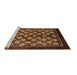 Sideview of Machine Washable Oriental Brown Industrial Rug, wshurb3176brn