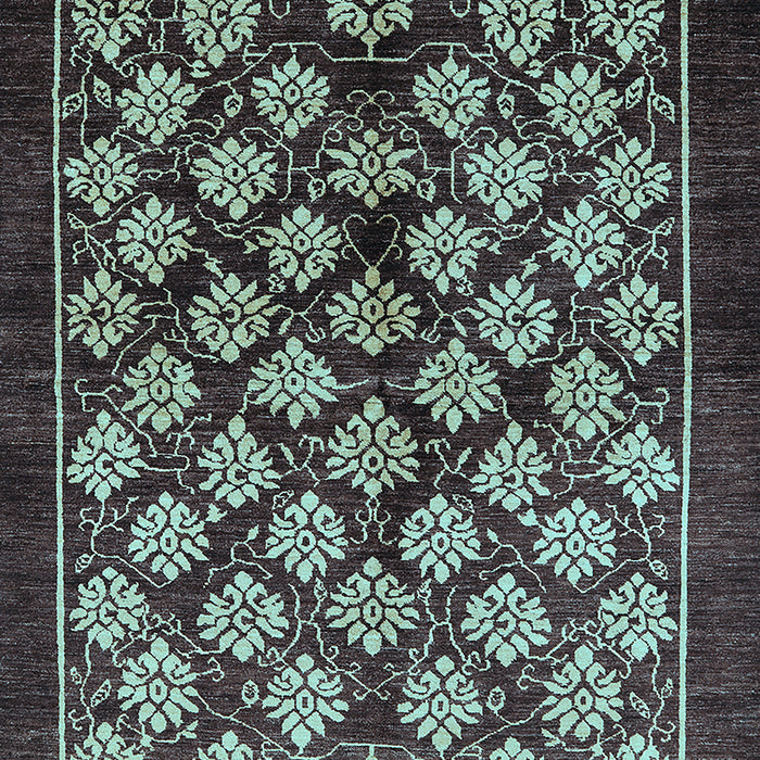 Machine Washable Oriental Light Blue Industrial Rug, wshurb3176lblu