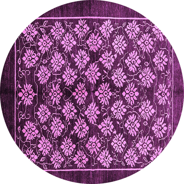 Round Oriental Purple Industrial Rug, urb3176pur