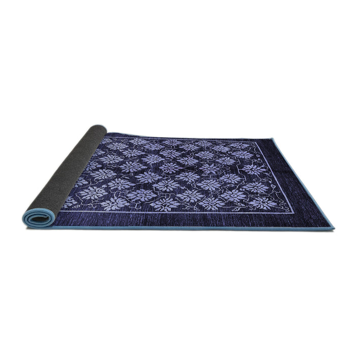 Sideview of Oriental Blue Industrial Rug, urb3176blu