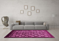 Machine Washable Oriental Pink Industrial Rug, wshurb3176pnk