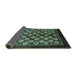 Sideview of Oriental Turquoise Industrial Rug, urb3176turq