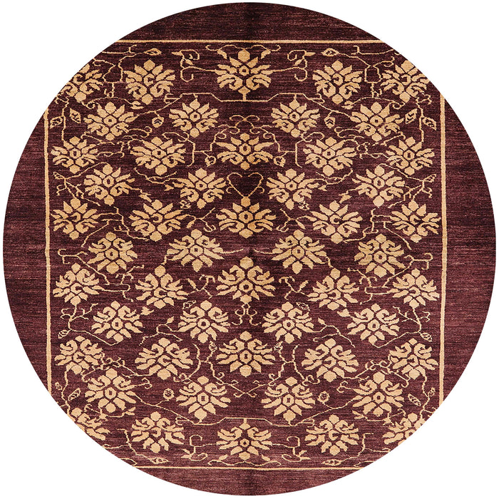 Round Machine Washable Industrial Modern Red Rug, wshurb3176