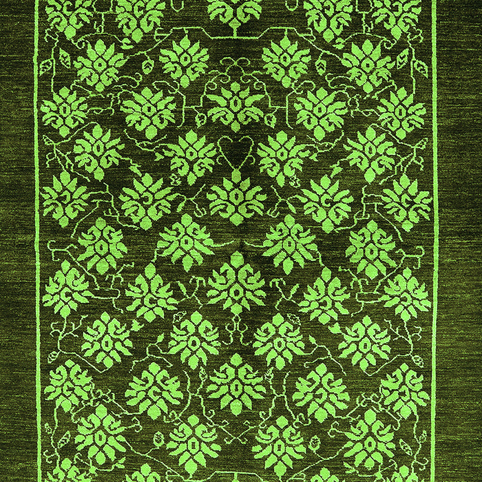 Machine Washable Oriental Green Industrial Area Rugs, wshurb3176grn