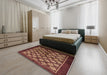 Mid-Century Modern Red Oriental Rug in a Bedroom, urb3176