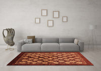 Machine Washable Oriental Orange Industrial Rug, wshurb3176org