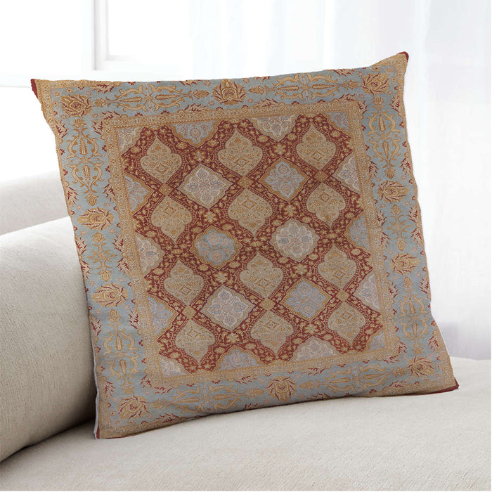 Lifestyle Image of Mid-Century Modern Urban Square Mahogany Brown Throw Pillow, 18 inch by 18 inch, pwurb3177