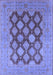 Machine Washable Oriental Blue Industrial Rug, wshurb3177blu