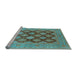 Sideview of Machine Washable Oriental Light Blue Industrial Rug, wshurb3177lblu