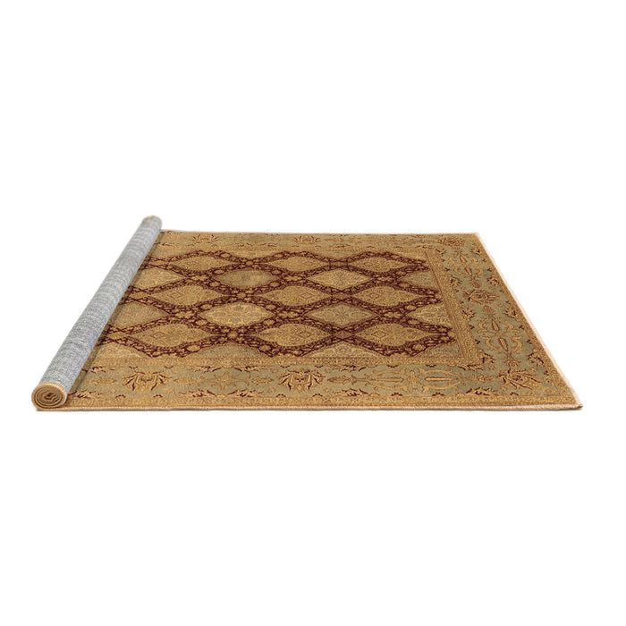 Sideview of Machine Washable Oriental Brown Industrial Rug, wshurb3177brn