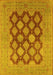 Machine Washable Oriental Yellow Industrial Rug, wshurb3177yw