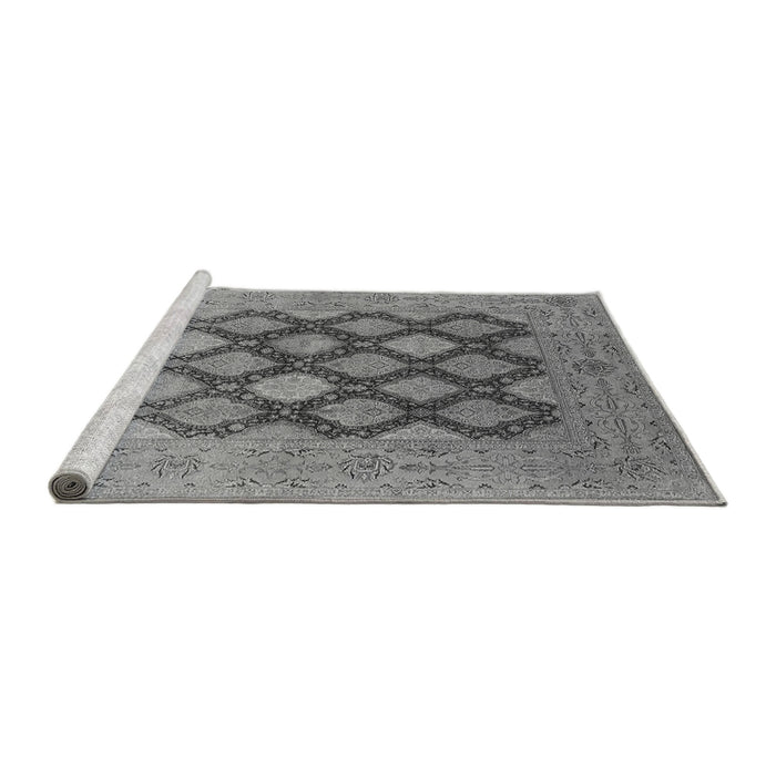 Sideview of Machine Washable Oriental Gray Industrial Rug, wshurb3177gry