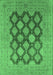 Machine Washable Oriental Emerald Green Industrial Area Rugs, wshurb3177emgrn