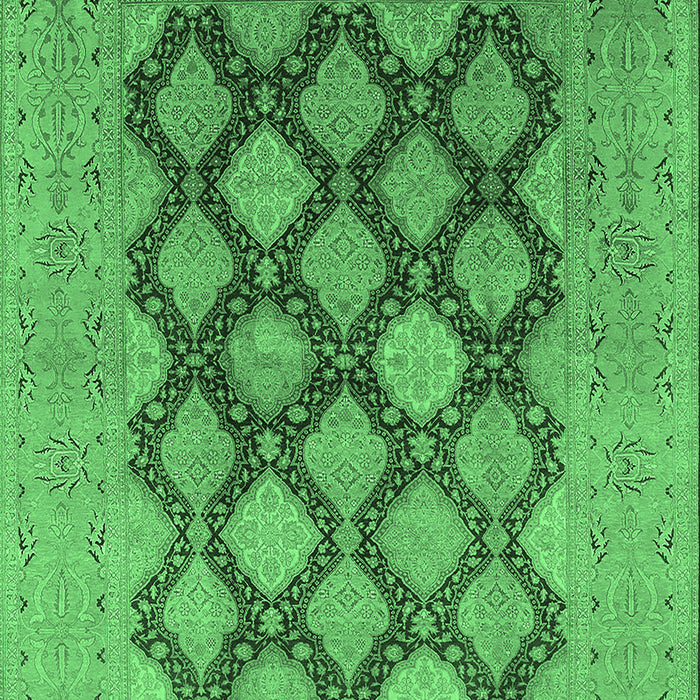 Machine Washable Oriental Emerald Green Industrial Area Rugs, wshurb3177emgrn