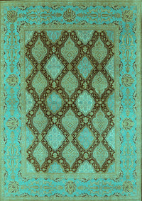 Oriental Turquoise Industrial Rug, urb3177turq