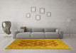 Machine Washable Oriental Yellow Industrial Rug in a Living Room, wshurb3177yw