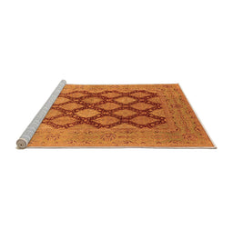 Sideview of Machine Washable Oriental Orange Industrial Area Rugs, wshurb3177org