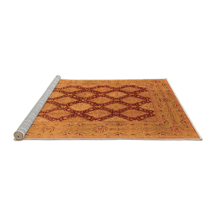 Sideview of Machine Washable Oriental Orange Industrial Area Rugs, wshurb3177org