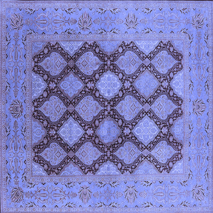 Square Oriental Blue Industrial Rug, urb3177blu