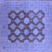 Square Oriental Blue Industrial Rug, urb3177blu