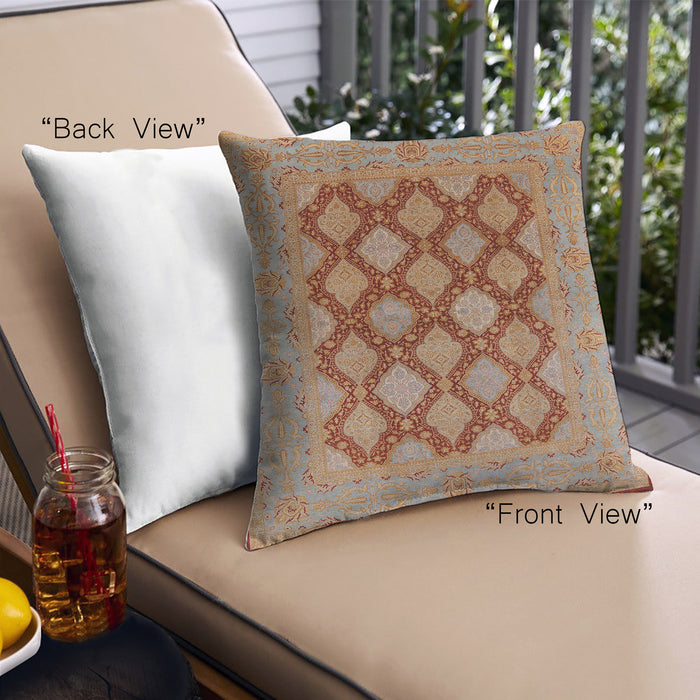 Front View of Mid-Century Modern Urban Square Mahogany Brown Throw Pillow, 18 inch by 18 inch, pwurb3177