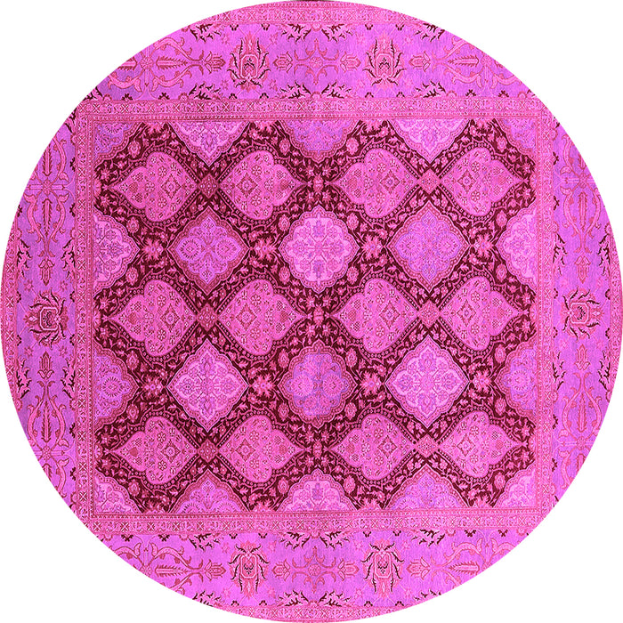 Round Oriental Pink Industrial Rug, urb3177pnk