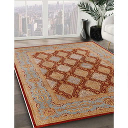 Machine Washable Industrial Modern Mahogany Brown Rug in a Family Room, wshurb3177