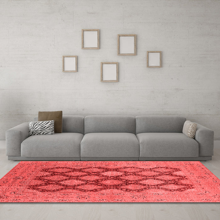 Industrial Red Washable Rugs