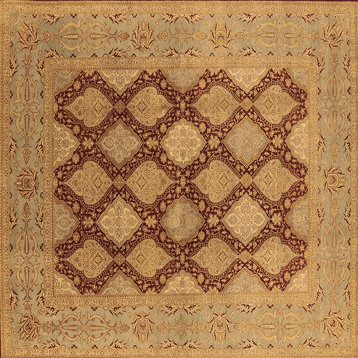 Square Oriental Brown Industrial Rug, urb3177brn