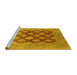 Sideview of Machine Washable Oriental Yellow Industrial Rug, wshurb3177yw