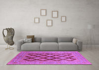 Machine Washable Oriental Purple Industrial Rug, wshurb3177pur