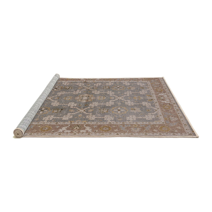 Sideview of Machine Washable Industrial Modern Dark Almond Brown Rug, wshurb3178