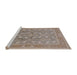 Sideview of Machine Washable Industrial Modern Dark Almond Brown Rug, wshurb3178