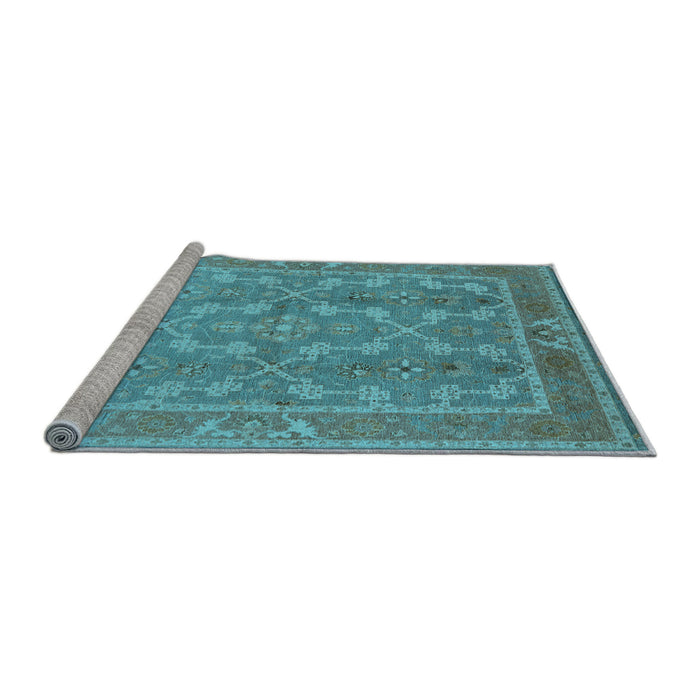 Sideview of Machine Washable Oriental Light Blue Industrial Rug, wshurb3178lblu