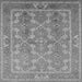 Square Machine Washable Oriental Gray Industrial Rug, wshurb3178gry