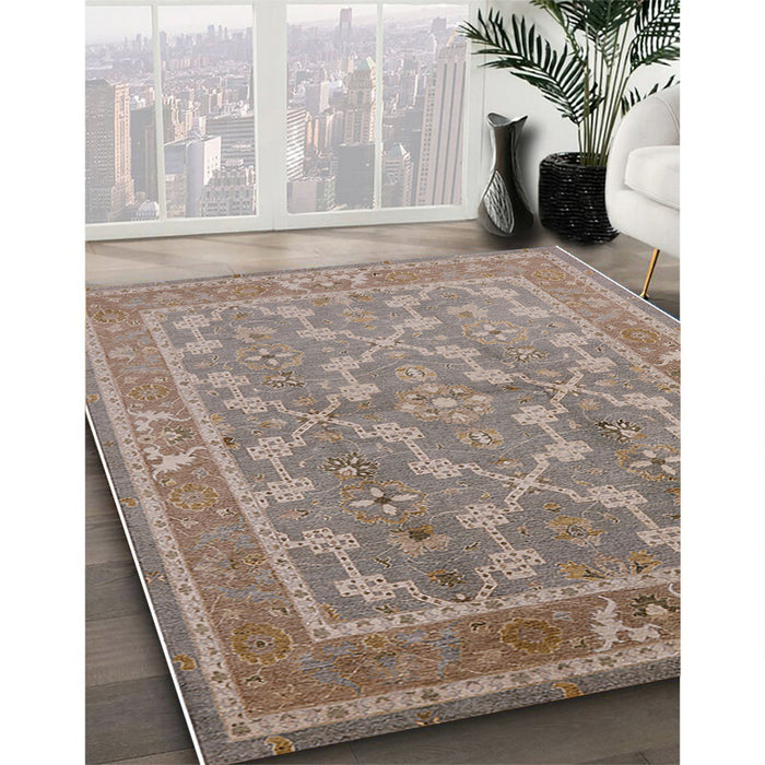 Machine Washable Industrial Modern Dark Almond Brown Rug in a Family Room, wshurb3178