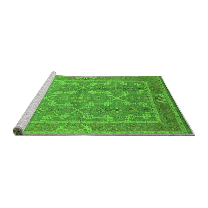 Sideview of Machine Washable Oriental Green Industrial Area Rugs, wshurb3178grn