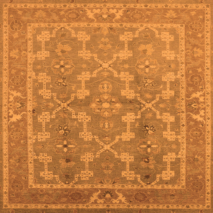 Square Oriental Orange Industrial Rug, urb3178org