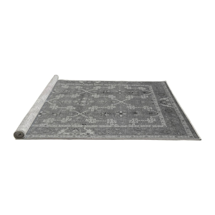 Sideview of Machine Washable Oriental Gray Industrial Rug, wshurb3178gry