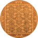 Round Oriental Orange Industrial Rug, urb3178org