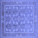 Square Oriental Blue Industrial Rug, urb3178blu