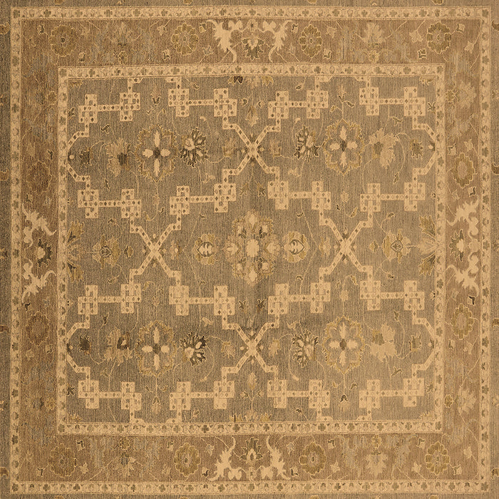 Square Machine Washable Oriental Brown Industrial Rug, wshurb3178brn