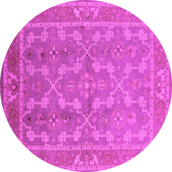 Round Oriental Pink Industrial Rug, urb3178pnk