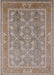 Mid-Century Modern Dark Almond Brown Oriental Rug, urb3178