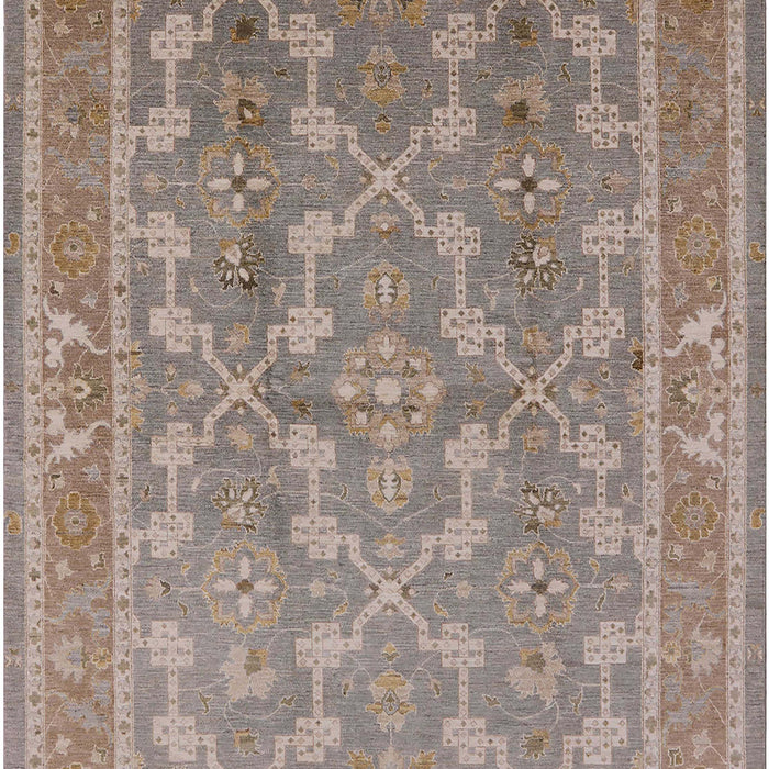Mid-Century Modern Dark Almond Brown Oriental Rug, urb3178
